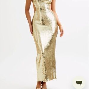 Meshki Shimmering Gold Sequin Dress